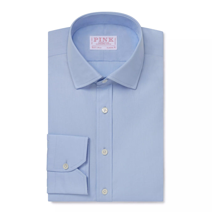 Pale Blue Classic Fit Formal Ramses Poplin Shirt