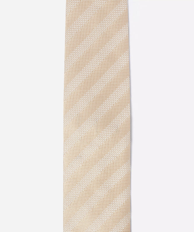 Gold Yellow Tonal Striped Silk Tie
