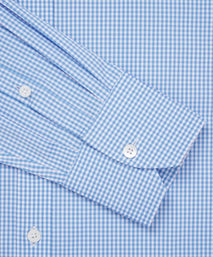 Sky Blue & White Athletic Fit Gingham Check Formal Shirt