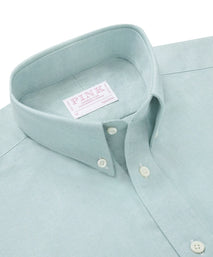 Teal Green Tailored Fit Button Down Smart Casual American Oxford Shirt